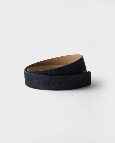 Prada Suede Belt Strap In Blau
