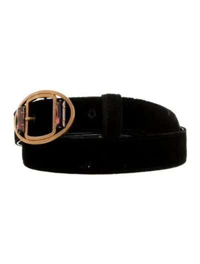 Pre-owned Prada Suede Belt W/ Tags In Black