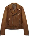 Prada Motorcycle Jacket In Brown
