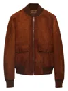 Prada Suede Blouson In Brown