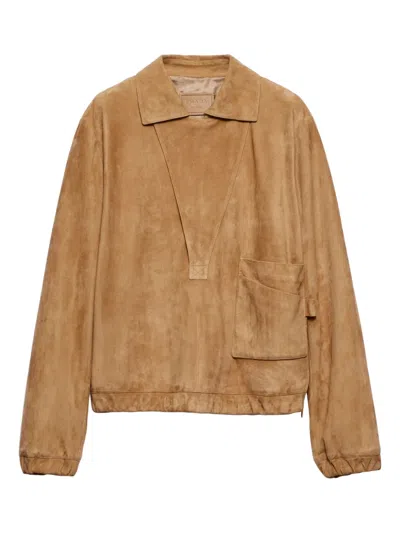 PRADA SUEDE BLOUSON JACKET