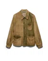 Prada Suede Blouson Jacket In Gray