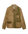 Prada Suede Blouson Jacket In Green