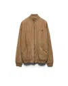 Prada Suede Bomber Jacket In Brown