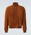 Prada Men's Camel-coloured Suede Bomber Jacket | Size 48 | Upw524ooo158g In Beige