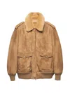 Prada Suede Bomber Jacket In Brown