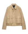 Prada Suede Bomber Jacket In Nude