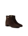 Prada Logo Suede Ankle Boots In Multi