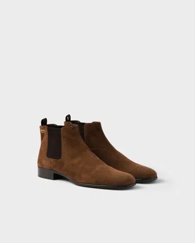 Prada Suede Booties In Multi