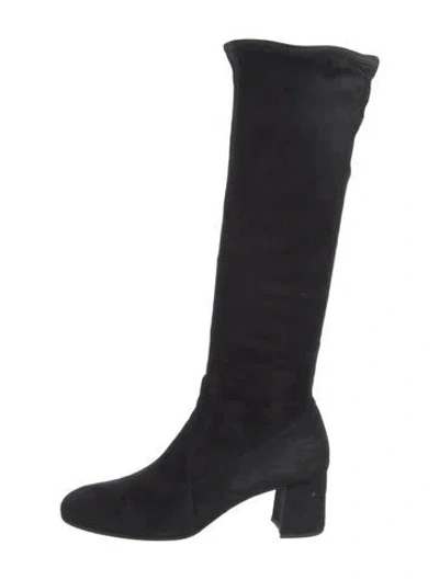 Pre-owned Prada Suede Boots In Black