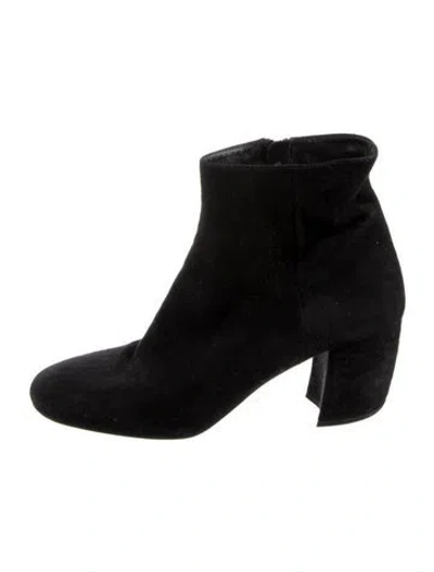 Pre-owned Prada Suede Boots In Black