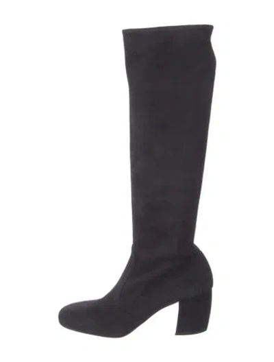 Pre-owned Prada Suede Boots In Black