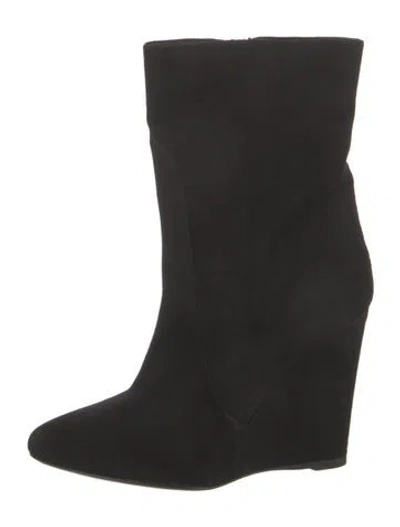 Pre-owned Prada Suede Boots In Black