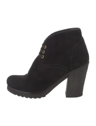 Pre-owned Prada Suede Boots In Black
