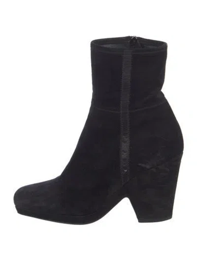 Pre-owned Prada Suede Boots In Black
