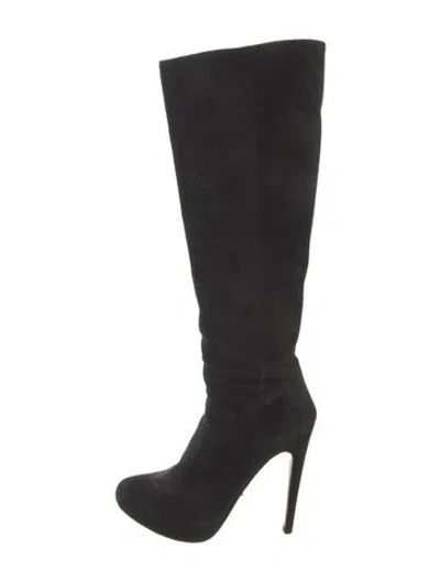 Pre-owned Prada Suede Boots In Black