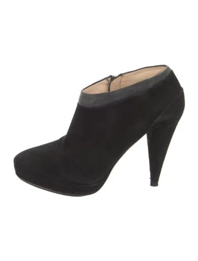 Pre-owned Prada Suede Boots In Black