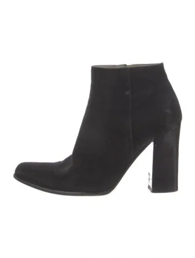 Pre-owned Prada Suede Boots In Black