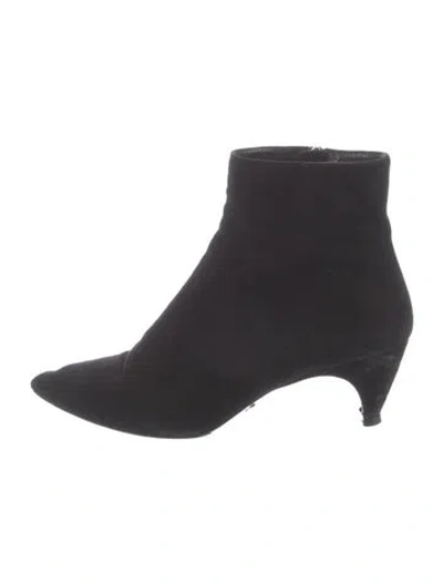Pre-owned Prada Suede Boots In Black