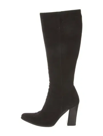 Pre-owned Prada Suede Boots In Black