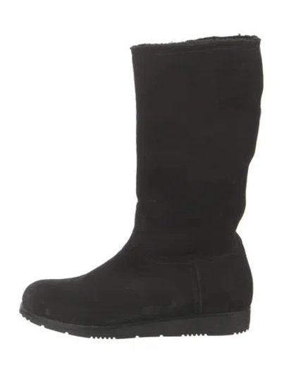 Pre-owned Prada Suede Boots In Black