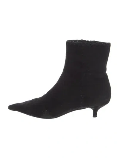Pre-owned Prada Suede Boots In Black