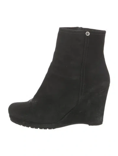Pre-owned Prada Suede Boots In Black