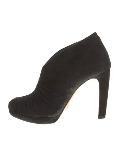 Pre-owned Prada Suede Boots In Black