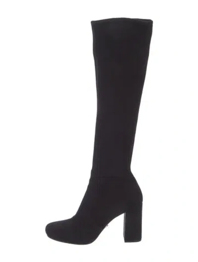 Pre-owned Prada Suede Boots In Black