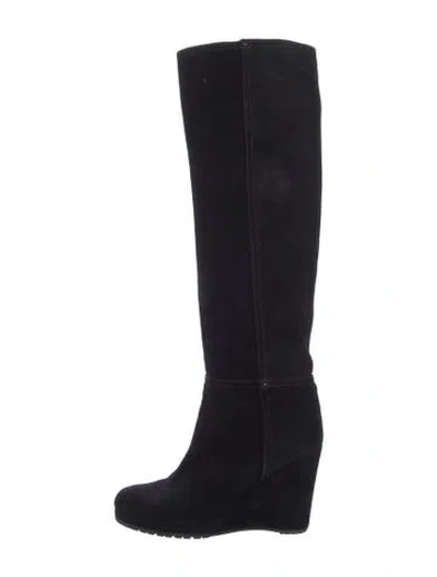 Pre-owned Prada Suede Boots In Black