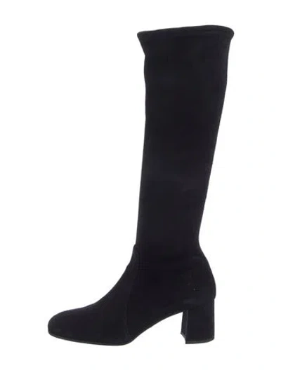 Pre-owned Prada Suede Boots In Black