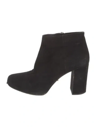 Pre-owned Prada Suede Boots In Black