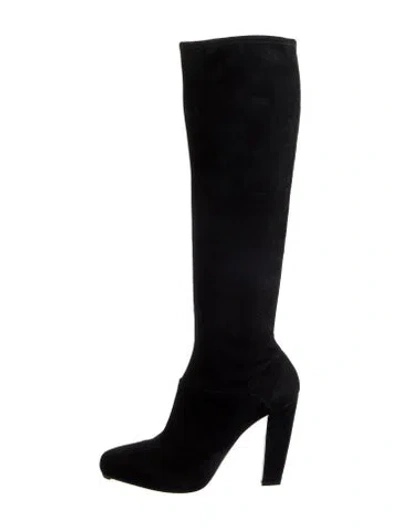 Pre-owned Prada Suede Boots In Black