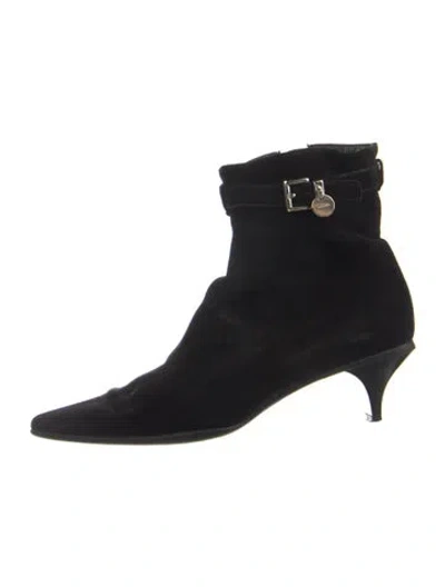 Pre-owned Prada Suede Boots In Black