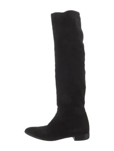 Pre-owned Prada Suede Boots In Black