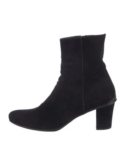 Pre-owned Prada Suede Boots In Black