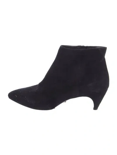 Pre-owned Prada Suede Boots In Black