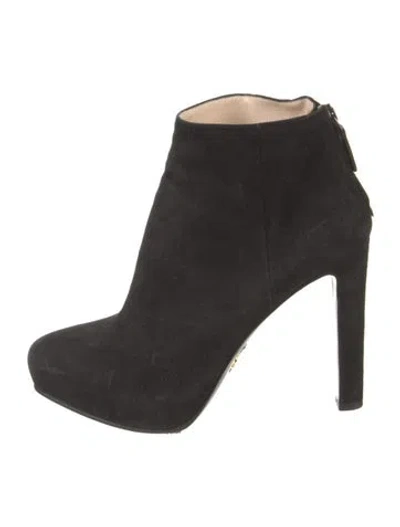 Pre-owned Prada Suede Boots In Black