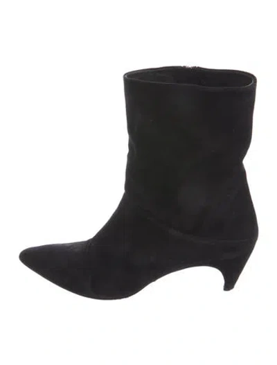 Pre-owned Prada Suede Boots In Black