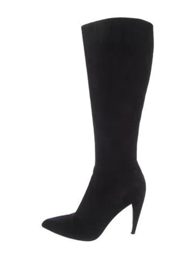 Pre-owned Prada Suede Boots In Black