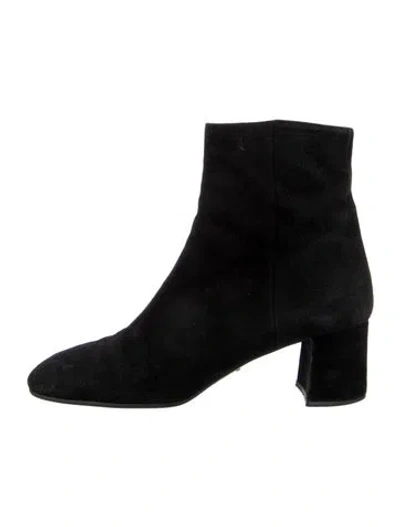 Pre-owned Prada Suede Boots In Black