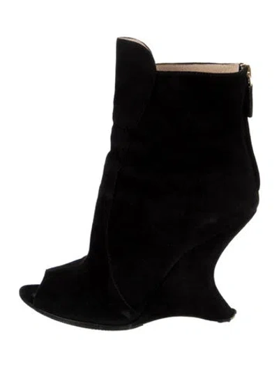 Pre-owned Prada Suede Boots In Black