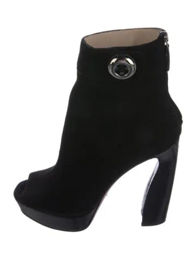 Pre-owned Prada Suede Boots In Black