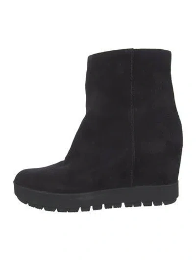 Pre-owned Prada Suede Boots In Black
