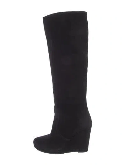 Pre-owned Prada Suede Boots In Black