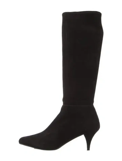 Pre-owned Prada Suede Boots In Black