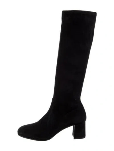 Pre-owned Prada Suede Boots In Black