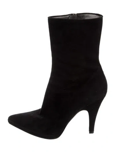 Pre-owned Prada Suede Boots In Black