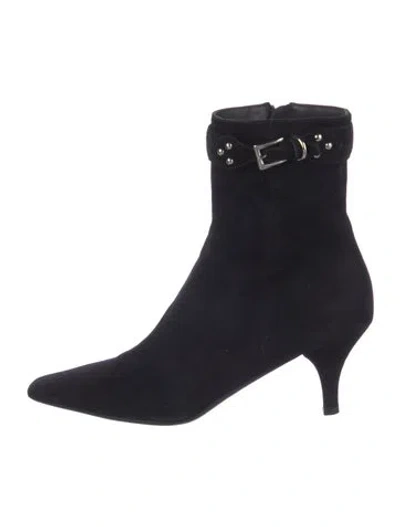 Pre-owned Prada Suede Boots In Black