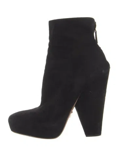 Pre-owned Prada Suede Boots In Black